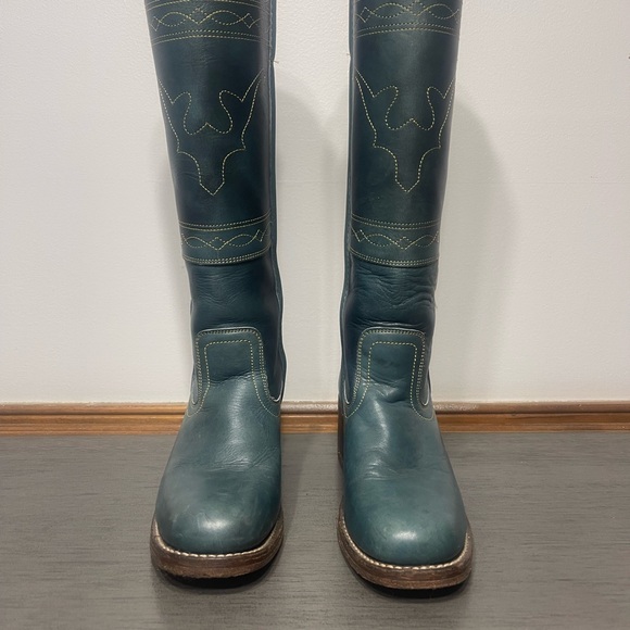 Rarest Vintage Frye Blue Campus Boots - Picture 2 of 13